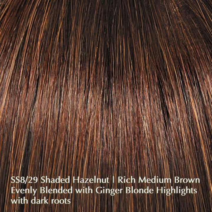 Glamour and More by Raquel Welch | Remy Human Hair | Lace Front Wig (Hand-Tied) Raquel Welch Remy Human Hair SS8/29 Shaded Hazelnut / Front: 17" | Crown: 21" | Side: 19" | Back: 20" | Nape: 18" / Average
