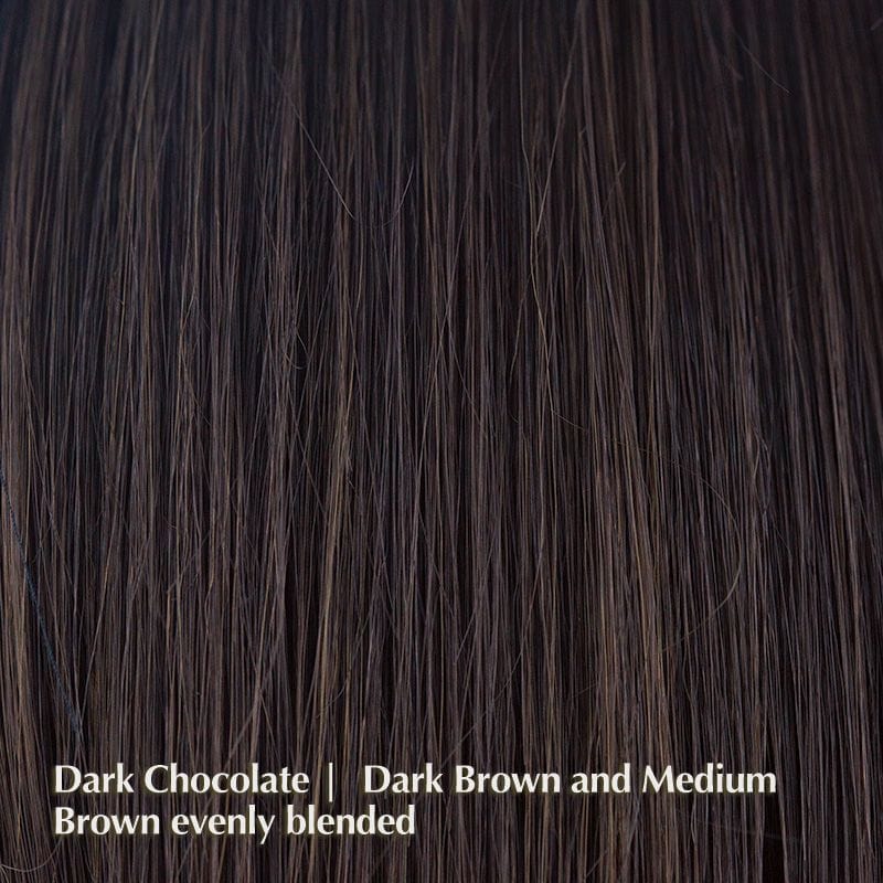 Hayden Wig by Amore | Synthetic Wig (Mono Top) Amore Synthetic Dark Chocolate | Dark Brown and Medium Brown evenly blended / Fringe: 7" | Crown: 9.8"-11” | Nape: 9.8” / Average