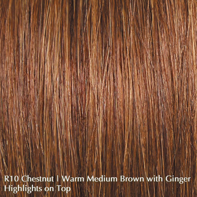 High Fashion by Raquel Welch | Remy Human Hair | Heat Friendly |  Lace Front Wig (Hand-Tied) Raquel Welch Remy Human Hair R10 Chestnut / Front: 10.5" | Crown: 15" | Side: 13" | Back: 14" | Nape: 11.5" / Average