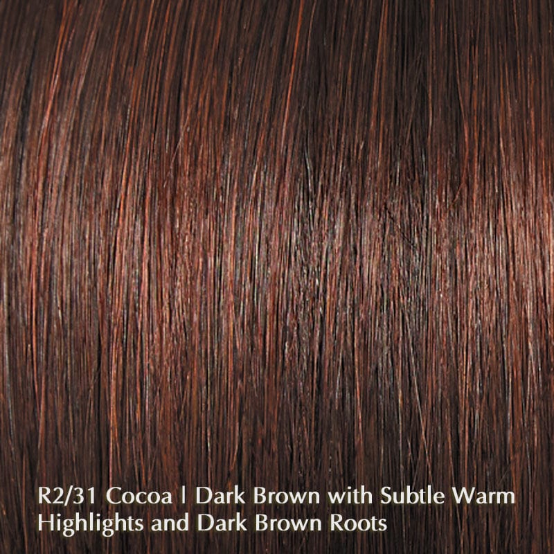 High Fashion by Raquel Welch | Remy Human Hair | Heat Friendly |  Lace Front Wig (Hand-Tied) Raquel Welch Remy Human Hair R2/31 Cocoa / Front: 10.5" | Crown: 15" | Side: 13" | Back: 14" | Nape: 11.5" / Average