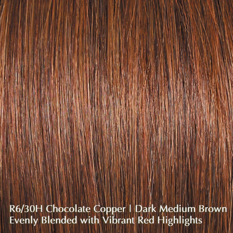 High Fashion by Raquel Welch | Remy Human Hair | Heat Friendly |  Lace Front Wig (Hand-Tied) Raquel Welch Remy Human Hair R630H Chocolate Copper / Front: 10.5" | Crown: 15" | Side: 13" | Back: 14" | Nape: 11.5" / Average