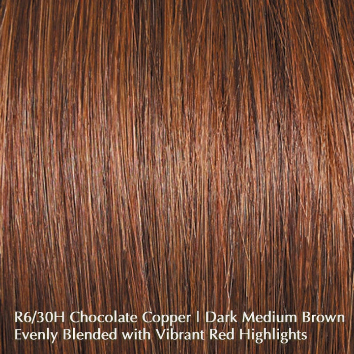 High Fashion by Raquel Welch | Remy Human Hair | Heat Friendly |  Lace Front Wig (Hand-Tied) Raquel Welch Remy Human Hair R630H Chocolate Copper / Front: 10.5" | Crown: 15" | Side: 13" | Back: 14" | Nape: 11.5" / Average