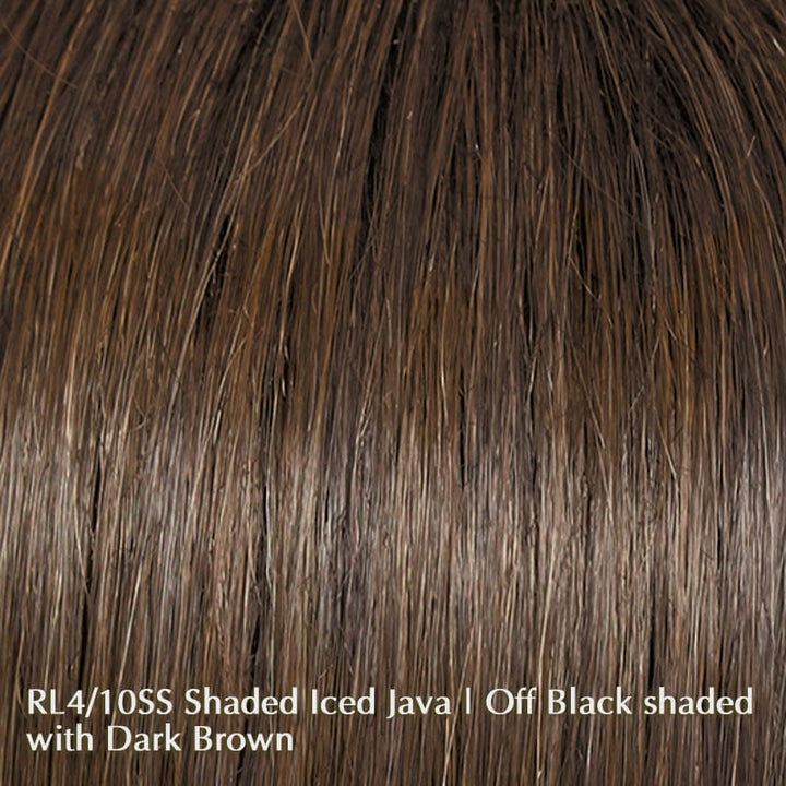In Charge by Raquel Welch | Heat Friendly Synthetic | Lace Front Wig (Mono Part) Raquel Welch Heat Friendly Synthetic RL4/10SS - Shaded Iced Java / Front: 7.75" | Crown: 7" | Side: 6.5" | Back: 6.5" | Nape: 3" / Average