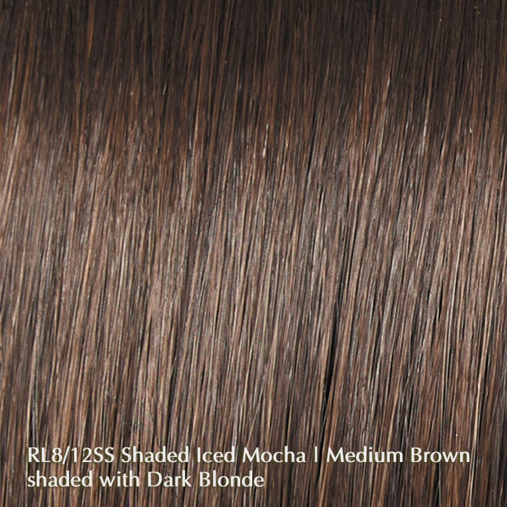 In Charge by Raquel Welch | Heat Friendly Synthetic | Lace Front Wig (Mono Part) Raquel Welch Heat Friendly Synthetic RL8/12SS - Shaded Iced Mocha / Front: 7.75" | Crown: 7" | Side: 6.5" | Back: 6.5" | Nape: 3" / Average