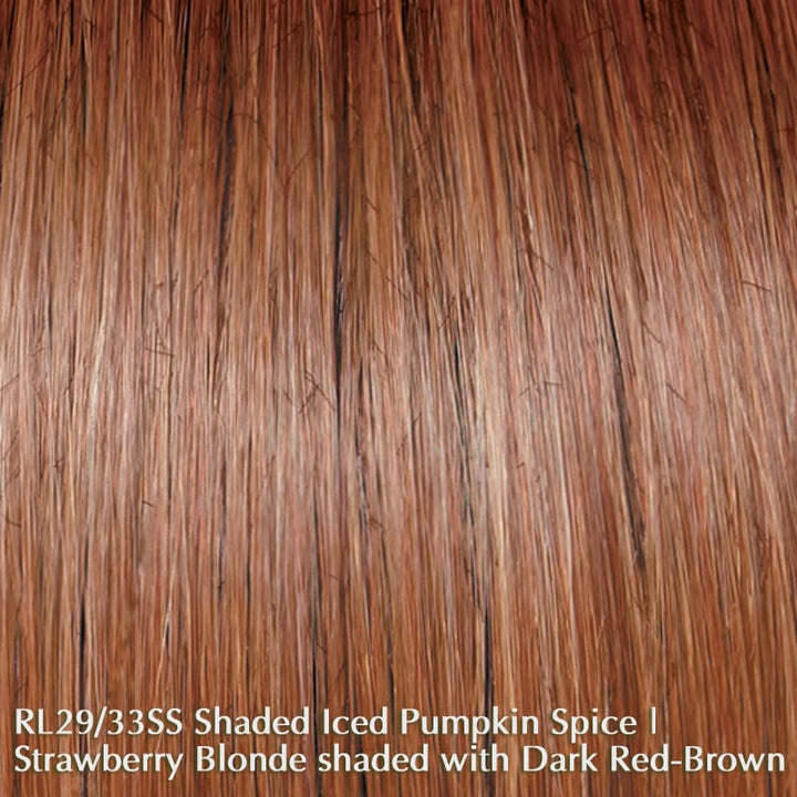 Influence Elite by Raquel Welch | Heat Friendly | Synthetic Wig (Mono Top) Raquel Welch Heat Friendly Synthetic SS29/23 Shaded Iced Pumpkin Spice / Front: 3.25" | Crown: 9.25" | Side: 5.75" | Back: 7.5" | Nape: 2.25" / Petite / Average