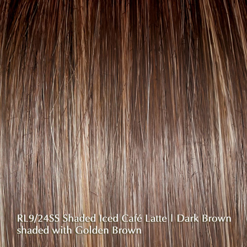 Influence Elite by Raquel Welch | Heat Friendly | Synthetic Wig (Mono Top) Raquel Welch Heat Friendly Synthetic SS9/24 Shaded Iced Cafe Latte / Front: 3.25" | Crown: 9.25" | Side: 5.75" | Back: 7.5" | Nape: 2.25" / Petite / Average