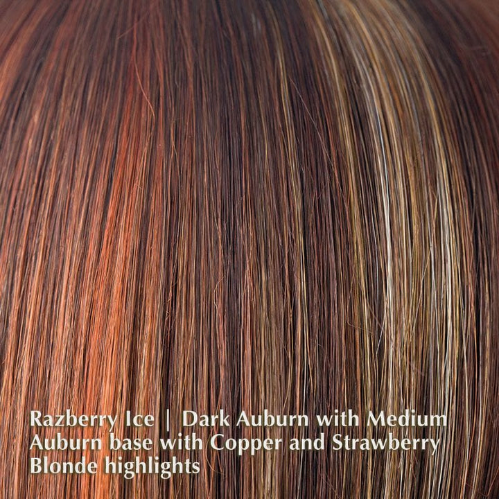 Julie Wig by The Alexander Couture Collection | Synthetic Lace Front Wig (Mono Part) The Alexander Couture Collection Wigs Razberry Ice | Dark Auburn with Medium Auburn base with Copper and Strawberry Blonde highlights / Fringe: 9.4" | Crown: 12.9” | Sides: 3.25” | Nape: 5.5” / Average