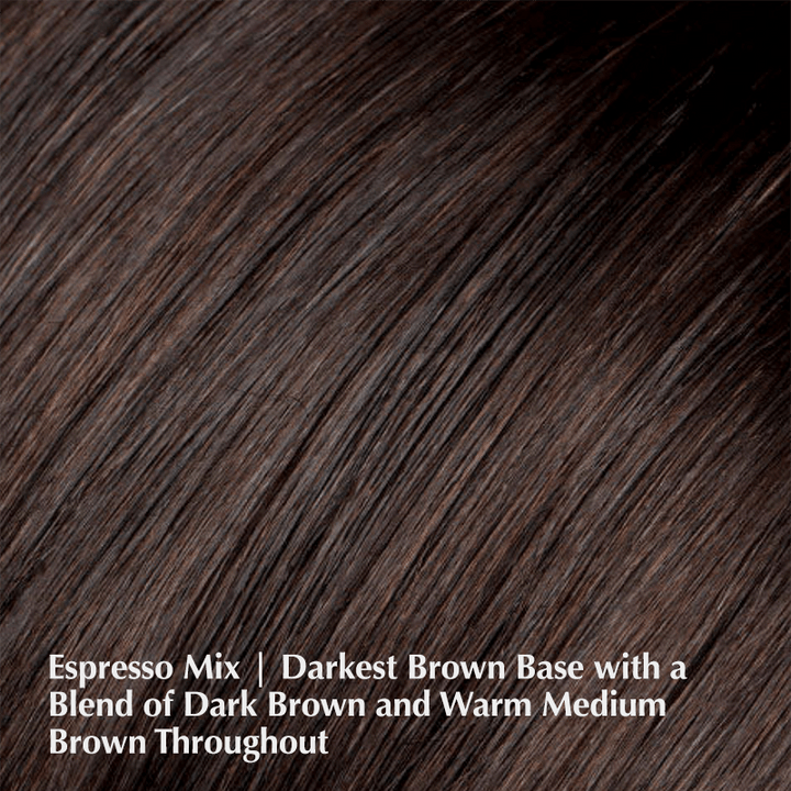 Just Hair Topper by Ellen Wille | Heat Friendly | Synthetic Hair Topper (Hand-Tied) Ellen Wille Heat Friendly Synthetic Espresso Mix / 9" - 9.5" / Base Size:  3” x 5.5”