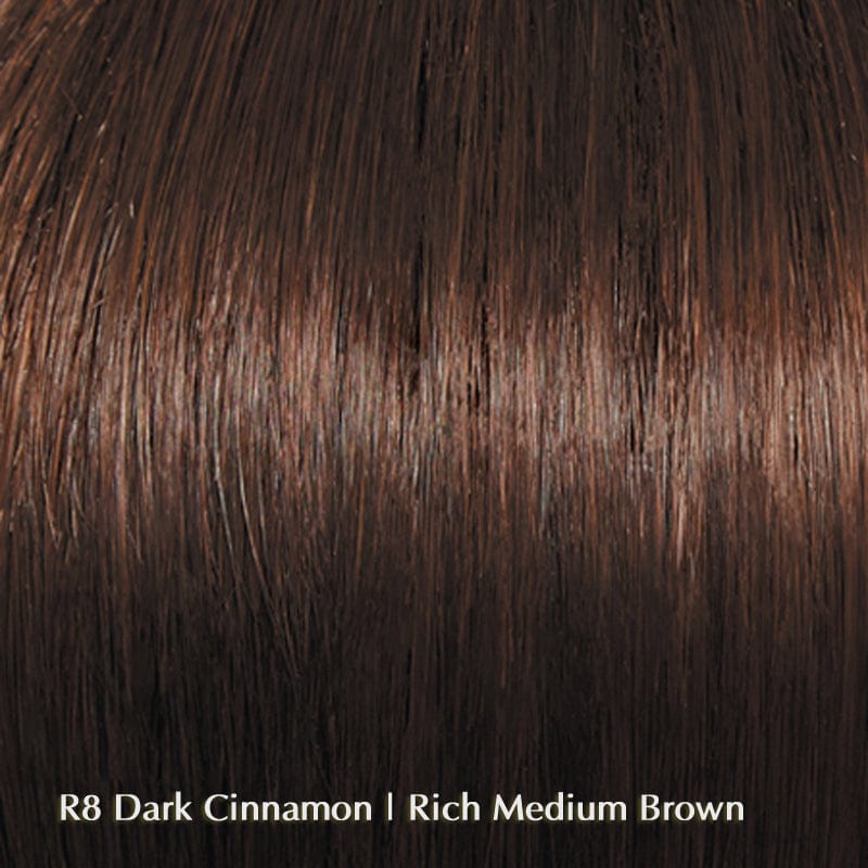 Knockout by Raquel Welch | 100% Human Hair Wig | Heat Friendly (Mono Top) Raquel Welch Human Hair R8 Dark Cinnamon / Front: 7" | Crown: 8" | Side: 8" | Back: 8" | Nape: 12" / Average