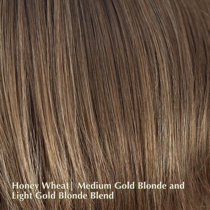 Kourtney Wig by ROP Hi Fashion | Synthetic Wig (Basic Cap) ROP Hi Fashion Wigs Honey Wheat | Medium Gold Blonde and Light Gold Blonde Blend / Front: 5.25" | Crown: 9" | Nape: 7.75" / Average