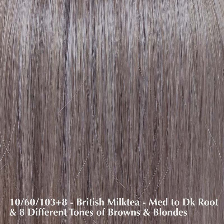 Lace Front Mono Top Bangs 16" by Belle Tress Belle Tress Bangs & Fringes British Milktea | 10/60/103+8 | Between dark blonde & light brown w/ darker root color & mix of 8 different tones of browns & blondes / Base: 7"W x 6.875”L | Bangs: 4" | Side: 12" | Back: 12"-16"