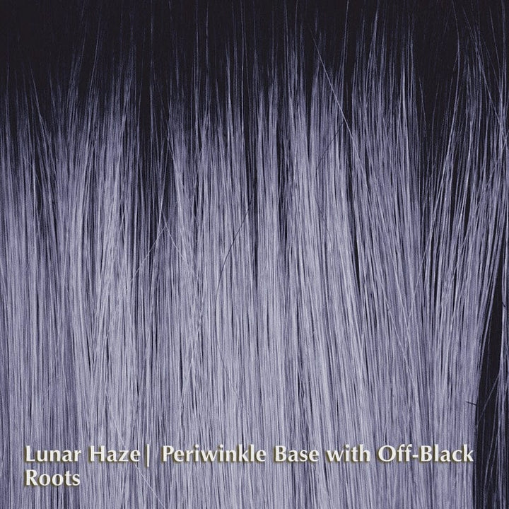Lavish Wavez Wig by Muse Collection | Heat Friendly Synthetic Lace Front Wig (Mono Part) Rene of Paris Synthetic Lunar Haze | Dark Brown base Light Lavender Mix / Fringe: 15.5” | Crown: 19” | Nape: 17.5” / Average
