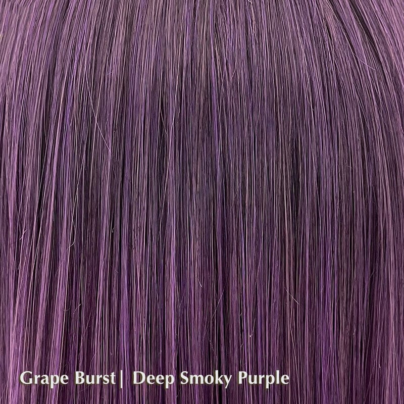 Lush Wavez Wig by Muse Collection | Synthetic Lace Front Wig (Mono Part) Rene of Paris Synthetic Grape Burst | Deep Smoky Purple / Fringe: 4.5" | Crown: 16" | Side: 14" - 15" | Back: 18" | Nape: 11" / Average
