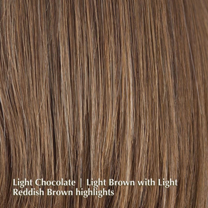 Mariah Wig by Noriko | Synthetic Wig (Basic Cap) Noriko Wigs Light Chocolate | Light Brown with Light Reddish Brown highlights / Front: 4.2" | Crown: 5" | Nape: 4.4" / Average