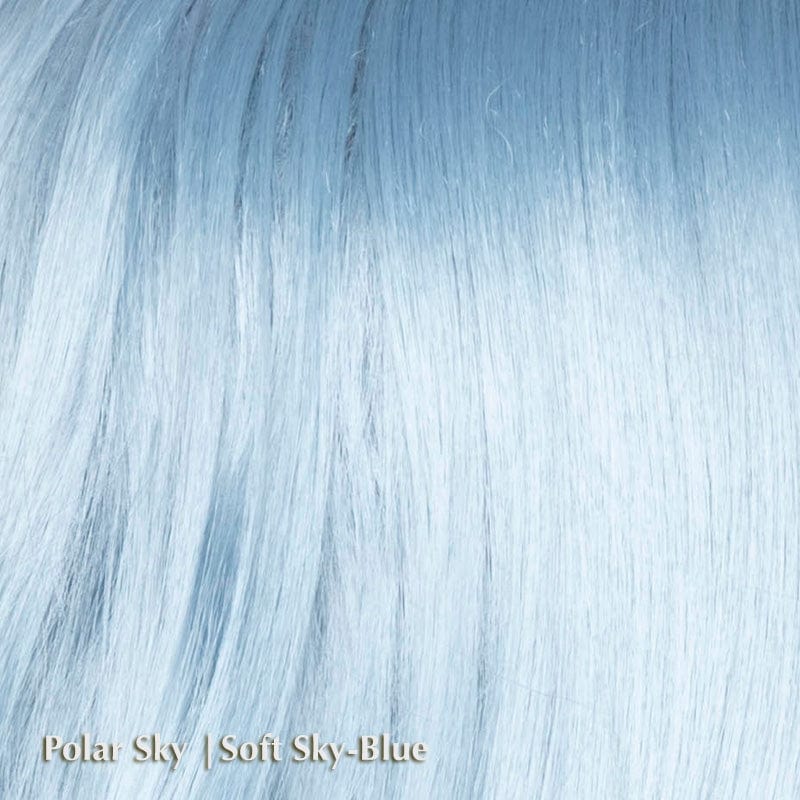 Mod Sleek Wig by Muse Collection | Heat Friendly | Synthetic Lace Front Wig (Mono Part) Rene of Paris Synthetic Polar Sky | Soft Sky-Blue | / Fringe: 4.5" | Crown: 14.5" | Side: 11.5" | Back: 15" | Nape: 6.5" / Average