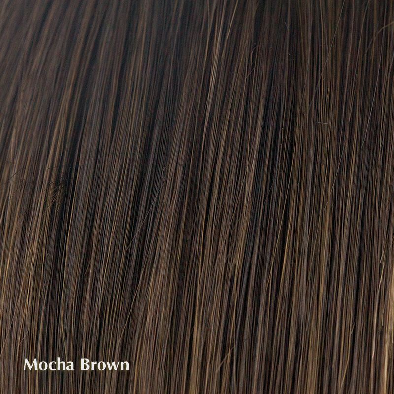 Nakia Wig by Rene of Paris | Synthetic Wig (Basic Cap) Rene of Paris Synthetic Mocha Brown | / Fringe: 4.5" | Crown: 13” | Nape: 10” / Average