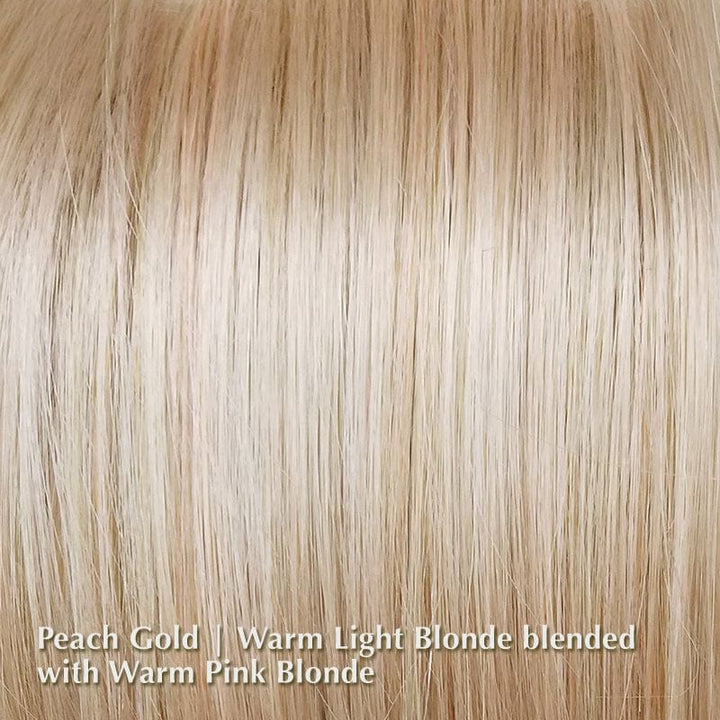 Nolan Wig by Rene of Paris | Synthetic Lace Front Wig (Mono Part) Rene of Paris Synthetic Peach Gold | Warm Light Blonde blended with Warm Pink Blonde / Fringe: 9.8-11” | Crown: 13” | Nape: 13.8” / Petite / Average
