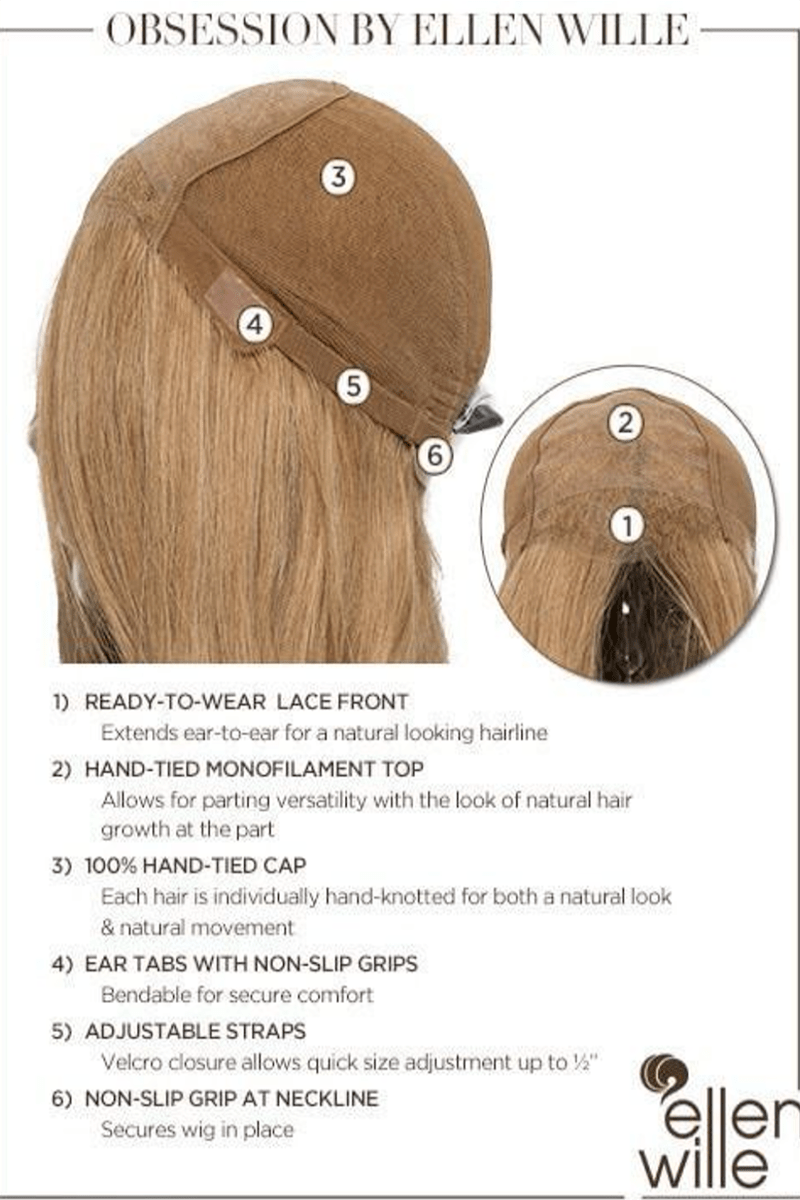 Obsession Wig by Ellen Wille | Remy Human Hair Lace Front Wig (Hand-Ti