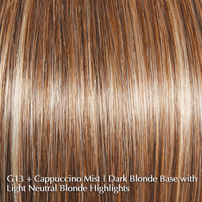 Perk Petite Wig by Gabor | Synthetic Wig (Basic Cap) Gabor Synthetic G13+ Cappuccino Mist / Front: 4.25" | Crown: 3.25" | Sides: 3" | Back: 3" | Nape: 1.5" / Petite