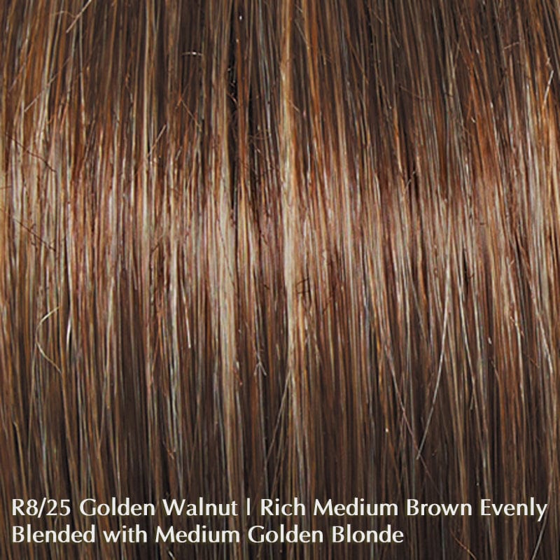 Power by Raquel Welch | Short Synthetic Wig (Basic Cap) Raquel Welch Synthetic R8/25 Golden Walnut / Front: 3.5" | Crown: 2.5" | Side: 1.5" | Back: 1.5" | Nape: 1.5" / Average