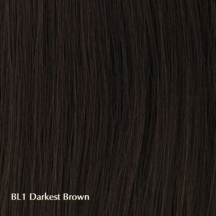 Princessa by Raquel Welch | Remy Human Hair | Lace Front Wig | Mono Top (100% Hand-Tied) Raquel Welch Synthetic BL1 Darkest Brown / Front to Back: 13.75" | Ear to Ear: 11.75" | Circumference: 21.25" | Hair Lengths: 8" - 10" / Average