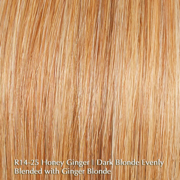 Provocateur by Raquel Welch | Remy Human Hair | Lace Front Wig (100% Hand-Tied) Raquel Welch Remy Human Hair R14/25 Honey Ginger / Front: 14" | Crown: 16" | Side: 14.5" | Back: 15" | Nape: 13.5" / Average