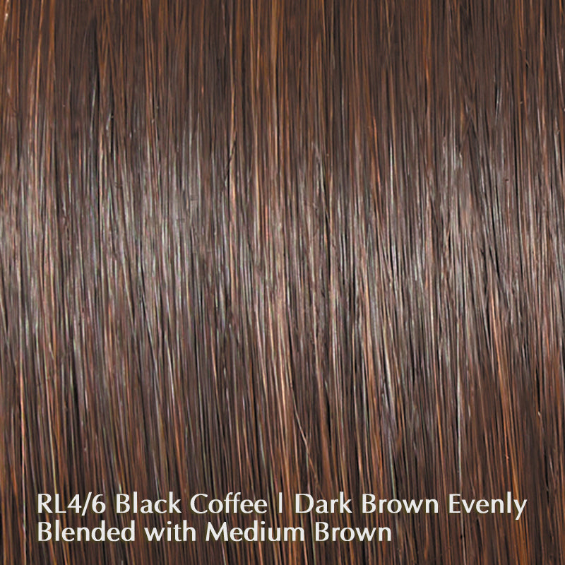 Ready For Takeoff by Raquel Welch | Heat Friendly Synthetic | Lace Front Wig (100% Hand-Tied) Raquel Welch Synthetic RL4/6 Black Coffee / Front: 5" | Crown: 6" | Side: 3" | Back: 4" | Nape: 3" / Average