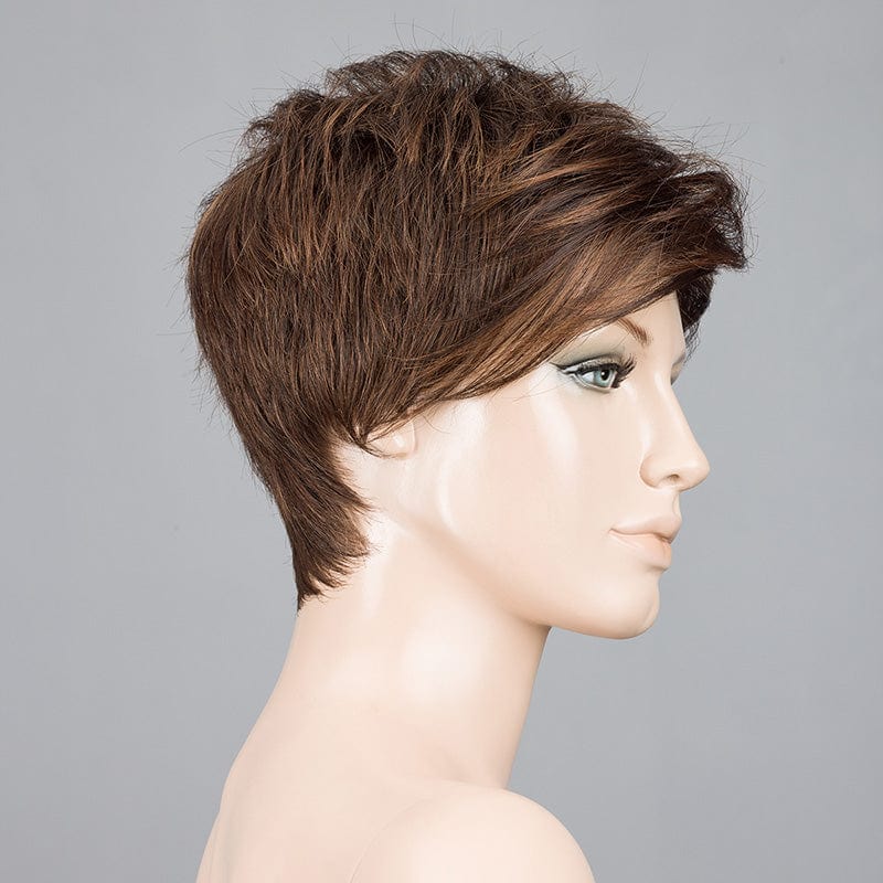 Ring Wig by Ellen Wille | Mono Crown Ellen Wille Synthetic Chocolate Mix / Front: 4.25" | Crown: 3.25" | Sides: 2.5" | Nape: 2" / Petite / Average