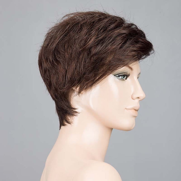 Ring Wig by Ellen Wille | Mono Crown Ellen Wille Synthetic Dark Chocolate Mix / Front: 4.25" | Crown: 3.25" | Sides: 2.5" | Nape: 2" / Petite / Average