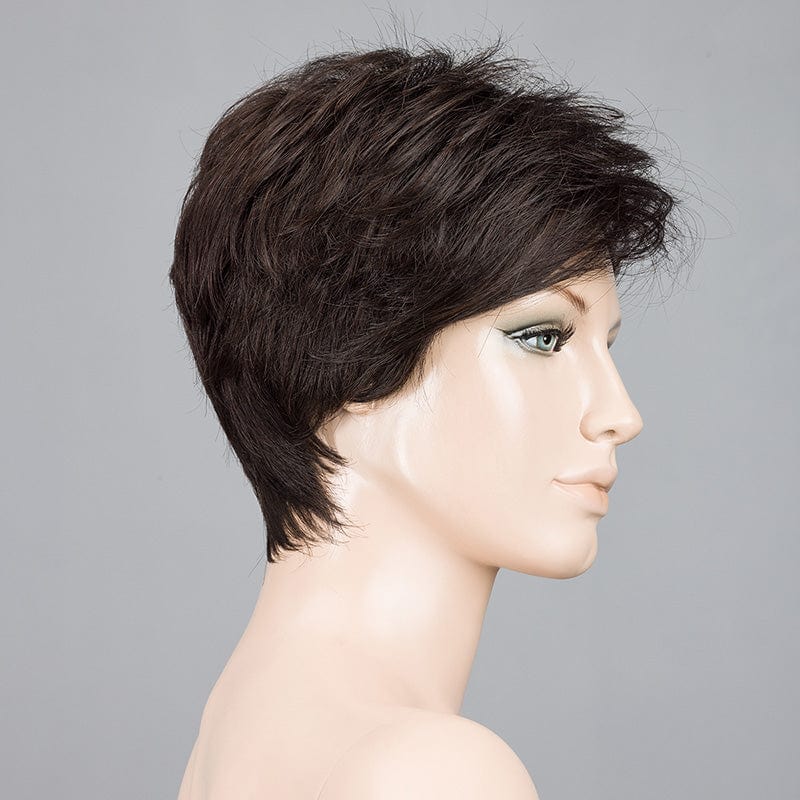 Ring Wig by Ellen Wille | Mono Crown Ellen Wille Synthetic Espresso Mix / Front: 4.25" | Crown: 3.25" | Sides: 2.5" | Nape: 2" / Petite / Average