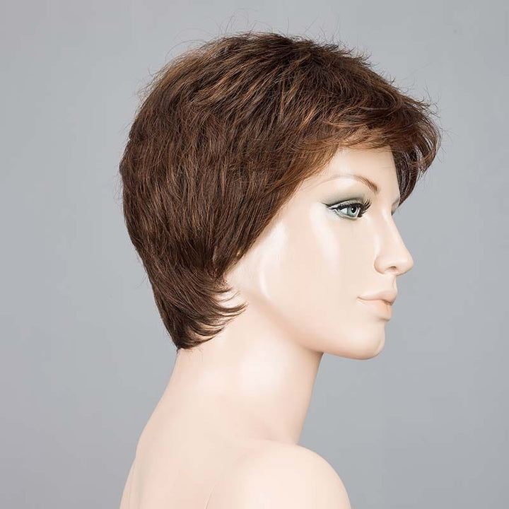 Ruby by Ellen Wille | Synthetic Lace Front Wig (Mono Crown) Ellen Wille Synthetic Chocolate Mix / Front: 3.75" | Crown: 3.5" | Sides: 2.75" | Nape: 2.5" / Petite / Average