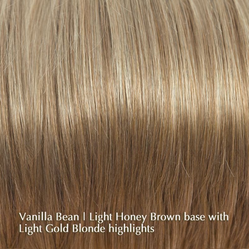 Samy Wig by ROP Hi Fashion | Synthetic Wig (Basic Cap) ROP Hi Fashion Wigs Vanilla Bean | Light Honey Brown base with Light Gold Blonde highlights / Front: 4" | Crown: 4" | Nape: 2" / Average