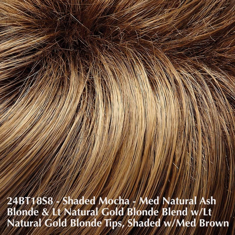 Sienna Lite Wig by Jon Renau | Remi Human Hair (Mono Top) Jon Renau Remy Human Hair 24BT18S8 Shaded Mocha / Bang: 7.75" | Crown: 14" | Side: 13.5" | Nape: 11" / Average