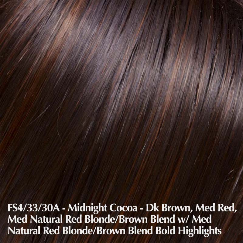 Sienna Lite Wig by Jon Renau | Remi Human Hair (Mono Top) Jon Renau Remy Human Hair FS4/33/30A Midnight Cocoa / Bang: 7.75" | Crown: 14" | Side: 13.5" | Nape: 11" / Average