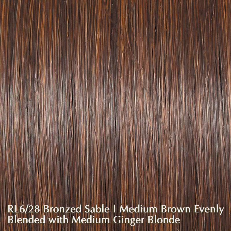 Simmer Elite by Raquel Welch | Heat Friendly | Synthetic Lace Front Wig (100% Hand-Tied) Raquel Welch Heat Friendly Synthetic RL6/28 Bronzed Sable / Front: 11.5" | Crown: 11.5" | Side: 9" | Back: 10.5" | Nape: 6" / Average