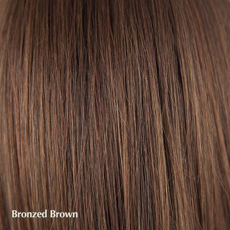 Sky Wig by Noriko | Synthetic Wig (Basic Cap) Noriko Synthetic Bronzed Brown | / Front: 5.6" | Crown: 5.2" | Nape: 3.6" / Petite / Average
