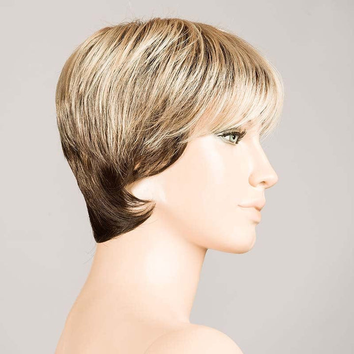 Stop Hi Tec by Ellen Wille | Short Synthetic Wig (Mono Crown) Ellen Wille Synthetic Biscuit Blonde Rooted / Front: 3" | Crown: 3.75" | Sides: 2.75" | Nape: 2.5" / Petite / Average
