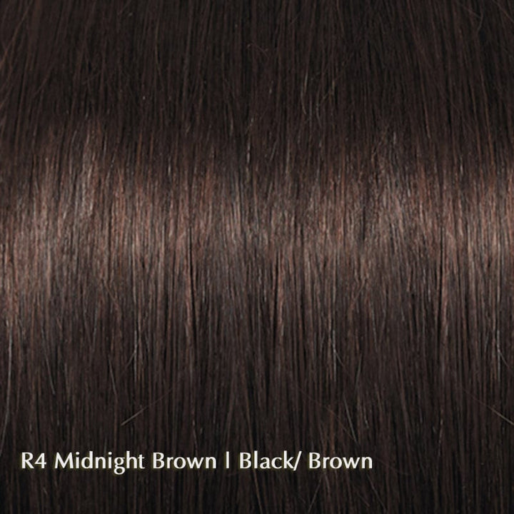 Success Story by Raquel Welch | 100% Human Hair | Lace Front Wig (Mono Top) Raquel Welch Human Hair R4 Midnight Brown / Front: 4" | Crown: 6" | Side: 5" | Back: 5" | Nape: 2.25" / Average