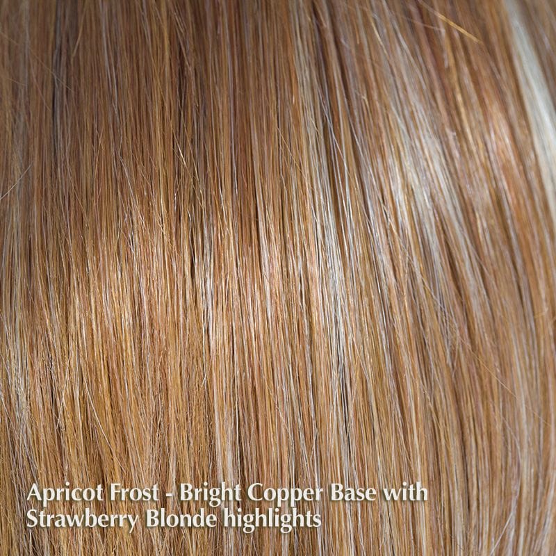 Tatum Wig by Amore | Synthetic Wig (Mono Top) Amore Synthetic Apricot Frost | Bright Copper Base with Strawberry Blonde highlights / Front: 3.5" | Crown: 13" | Nape: 6.5" / Average