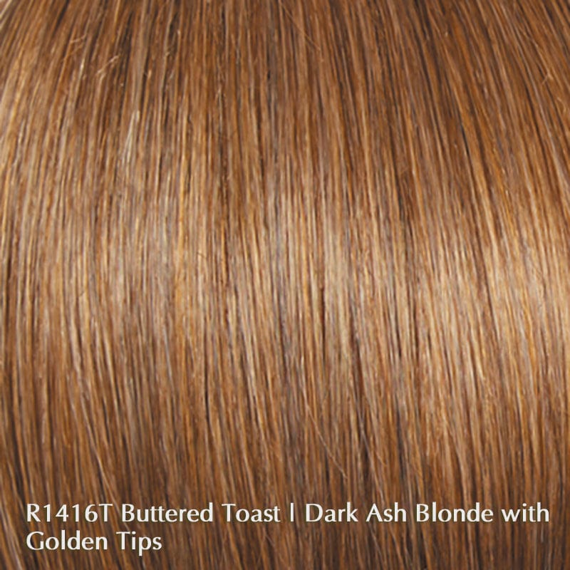 Top Billing Human Hair Topper 16″ by Raquel Welch | Heat Friendly (Mono Top) Raquel Welch Hair Toppers R1416T Buttered Toast | Dark Ash Blonde with Golden tips / Front: 16" | Crown: 16" | Sides: 16" | Back: 16" / 8 1/2" X 10"