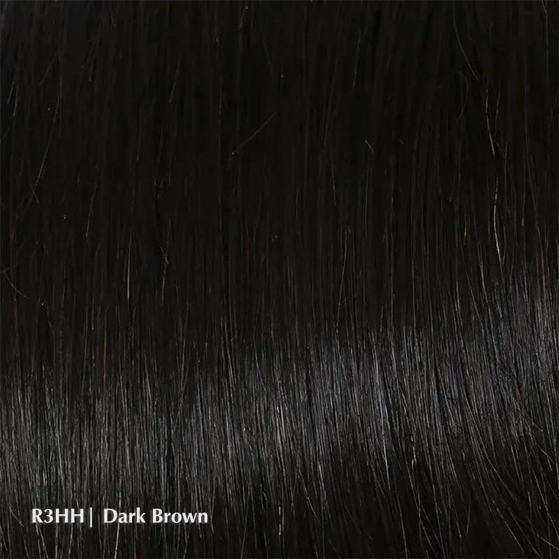 Top Billing Human Hair Topper 16″ by Raquel Welch | Heat Friendly (Mono Top) Raquel Welch Hair Toppers R3HH Dark Brown / Front: 16" | Crown: 16" | Sides: 16" | Back: 16" / 8 1/2" X 10"