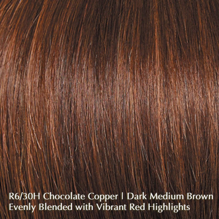 Top Billing Human Hair Topper 16″ by Raquel Welch | Heat Friendly (Mono Top) Raquel Welch Hair Toppers R6/30H Chocolate Copper Dark Brown with soft Coppery highlights / Front: 16" | Crown: 16" | Sides: 16" | Back: 16" / 8 1/2" X 10"