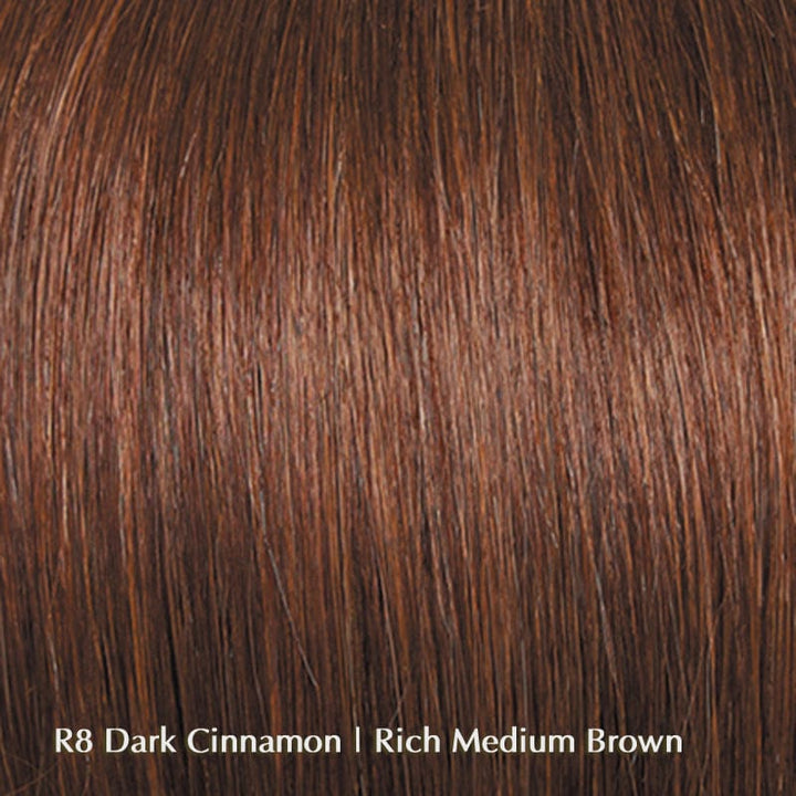 Top Billing Human Hair Topper 16″ by Raquel Welch | Heat Friendly (Mono Top) Raquel Welch Hair Toppers R8 Dark Cinnamon | Rich Medium Brown / Front: 16" | Crown: 16" | Sides: 16" | Back: 16" / 8 1/2" X 10"