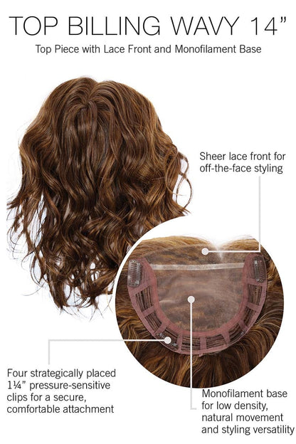 Top Billing Wavy 14" Topper by Raquel Welch | Heat Friendly (Mono Top)