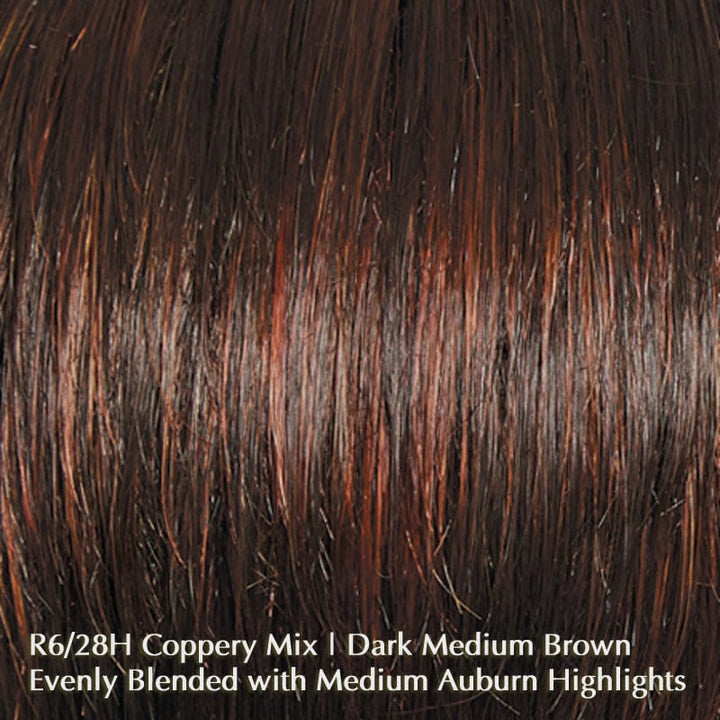 Trend Setter Large by Raquel Welch  | Synthetic Wig (Basic Cap) Raquel Welch Synthetic R6/28H | Coppery Mink / Front: 4.75" | Crown: 4.75" | Side: 3.25" | Back: 3.25" | Nape: 4" / Large