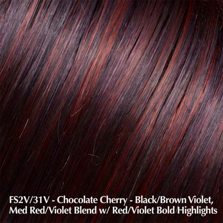 Victoria Wig by Jon Renau | Synthetic Lace Front Wig (Mono Top) Jon Renau Synthetic FS2V/31V Chocolate Cherry / Front: 6" | Crown: 6.5" | Sides: 8.75" | Nape: 2.25" / Average